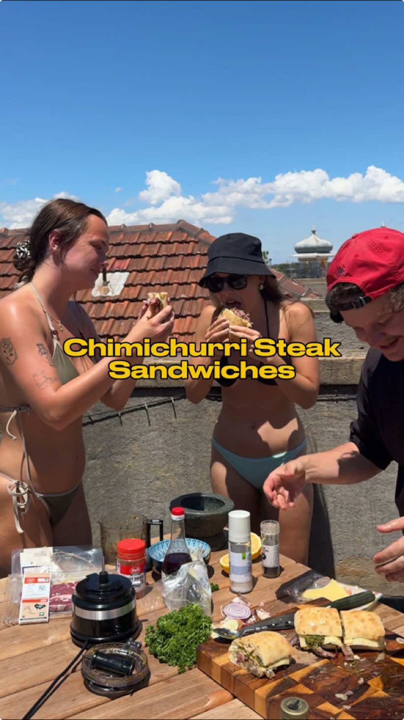 Chimichurri Steak Sandwiches 🥪🥩 #meat #steak #beef #lunch #Recipe #recipes #yum #yummy #delicious #homecooking #cooking #food #reels #fyp 
