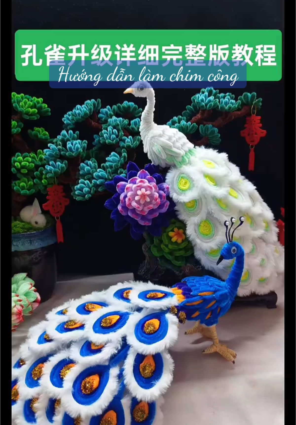 Chi tiết làm chim công  #hoakemnhung #hoakem #hoanhung #tiemhoamuathu #handmade #DIY #LearnOnTikTok #xuhuong #TikTokAwardsVN 