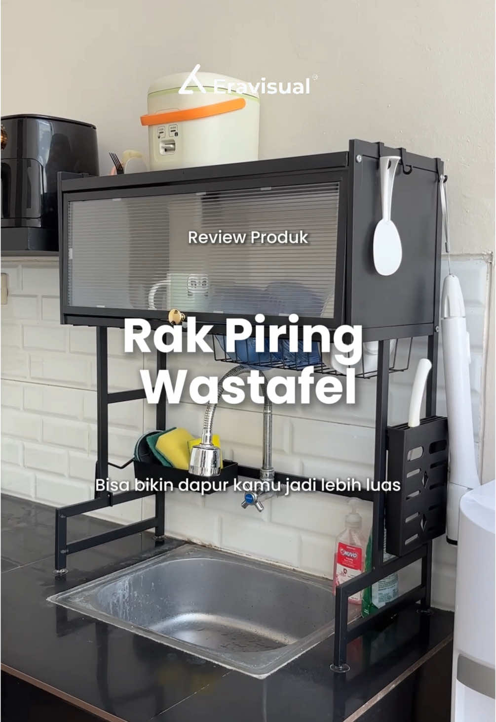 Rak piring atas wastafel ini bisa bikin dapur kamu jadi lebih luas tanpa ngurangin rak penyimpanan kamu. #eravisual #rakpiring #rakpiringwastafel #rakwastafelstainnless 