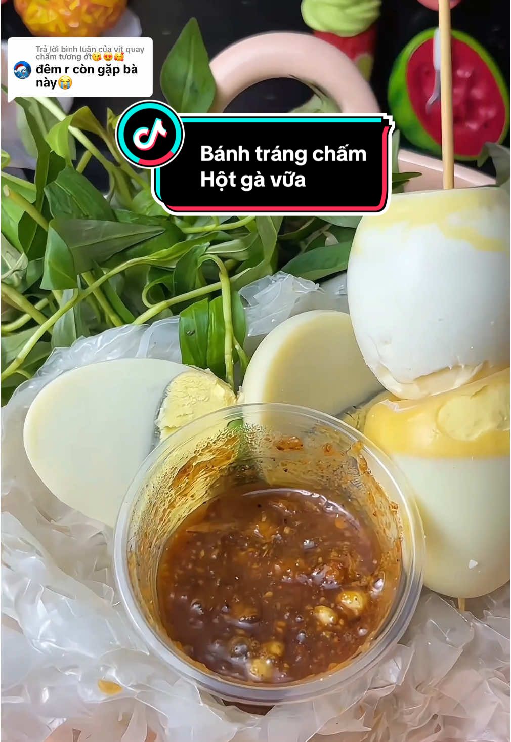 Trả lời @vịt quay chấm tương ớt😘😍🥰 tối là mấy bà hay gặp tui lắm 😅😅 nay ăn bánh tráng chấm với hột gà vữa nha #caibungnho #anvat #caibungnho #caphemuoi #bomcaphe #xuhuong 