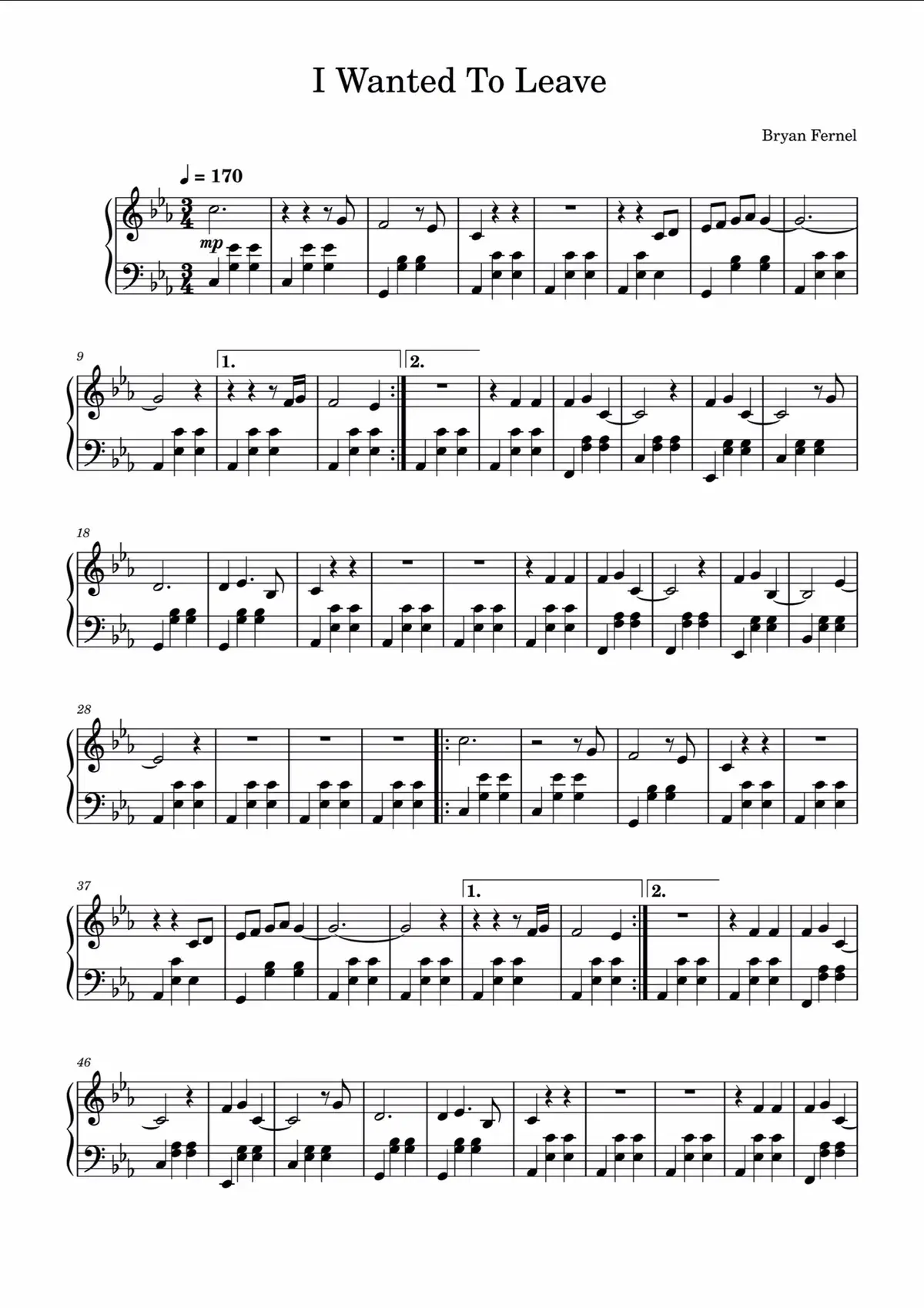 SYML - I Wanted To Leave #sheetmusic #pianosheets 