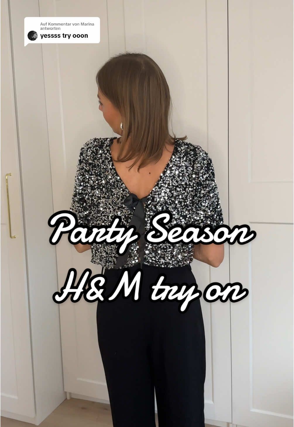 Antwort auf @Marina was würdet ihr behalten von H&M? Ich bin total überrascht von den langen Hosen… einfach für uns tall girls gemacht 🙈 #outfitideas #hmhaul #blackfridaydeals #haultok #christmaswear #partyoutfit #holidayshopping 