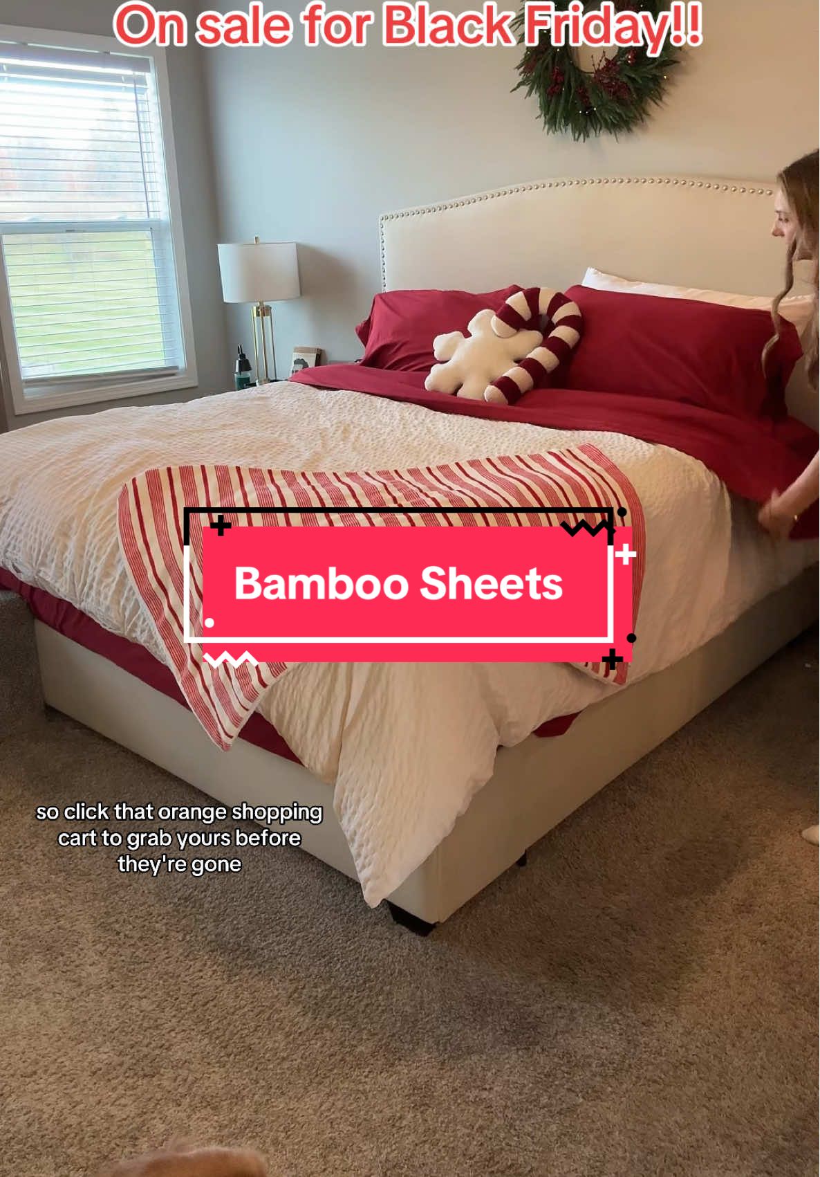 Elevate your bedding and holiday decor by picking up these bamboo sheets while they are on sale for Christmas! #bamboosheets #christmasdecor #softsheets #hotelbedding #bedroomchristmasdecor #tiktokshopblackfriday #tiktokshopcybermonday #tiktokshopholidayhaul 