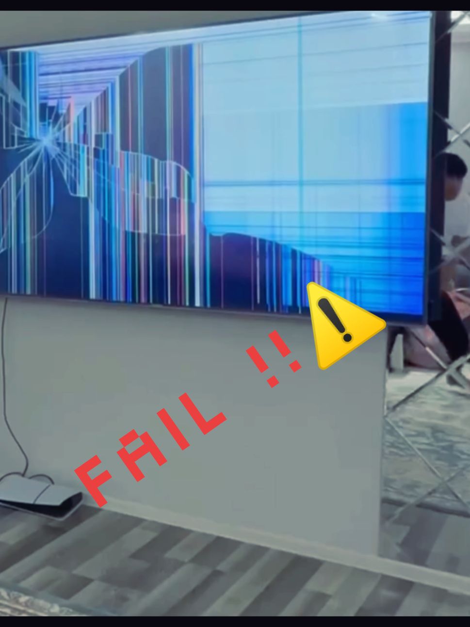 fail funny #fail #funny #oled #tv #ps5 #broken #glass #fyp #parati 