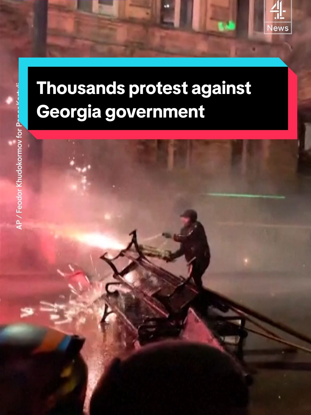 Riot police and demonstrators are clashing as thousands protest against Georgia's government. The government have stopped talks for Georgia to join the EU amid accusations of vote rigging and Russian interference in the recent election. #Georgia #News #WorldNews #Tbilisi #Russia #EU #C4News #Channel4News 