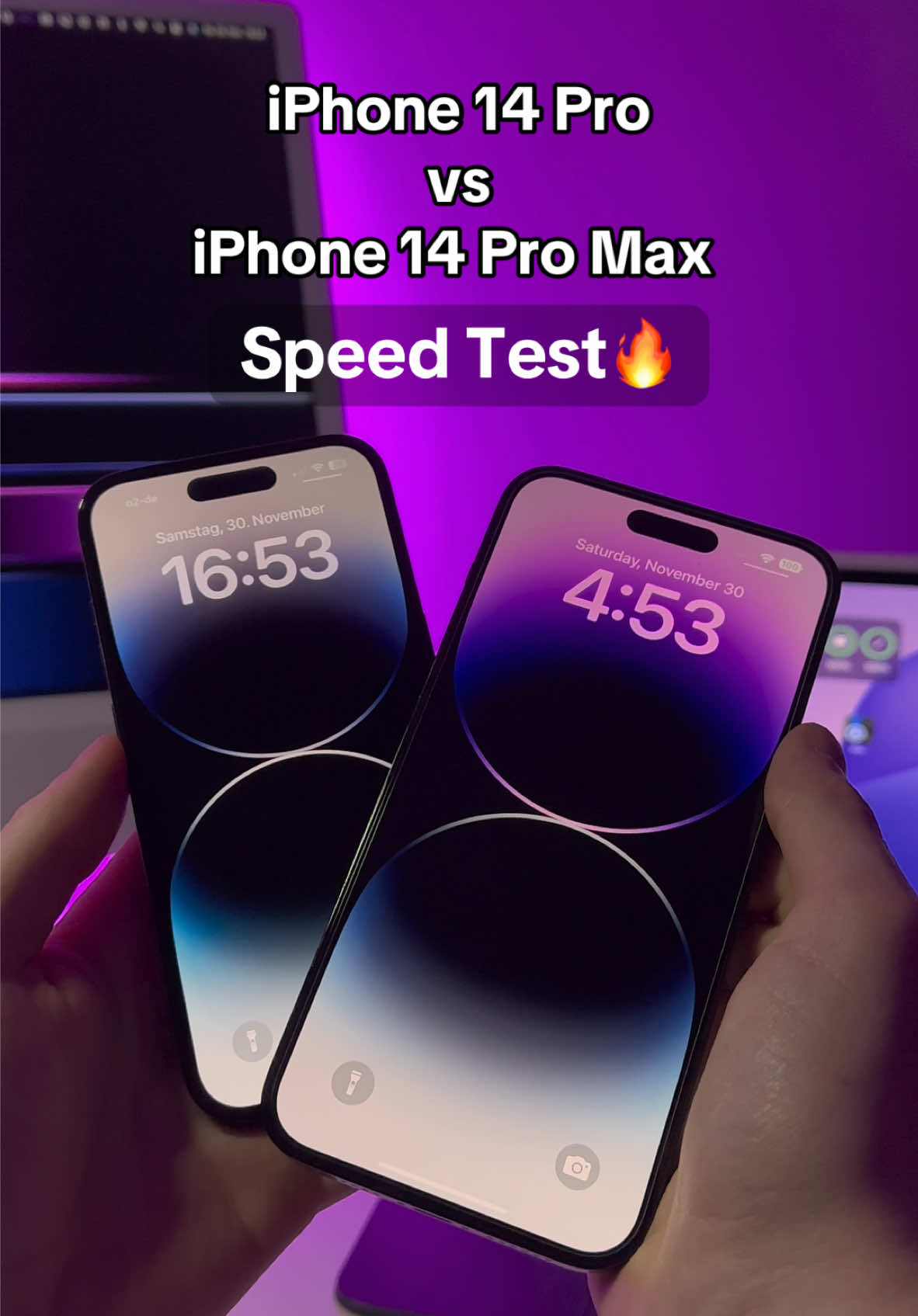 iPhone 14 Pro vs 14 Pro Max - Speed Test!🔥 #fy #fyp #tech #techtoker #iphone #iphonetricks #apple #ios18 