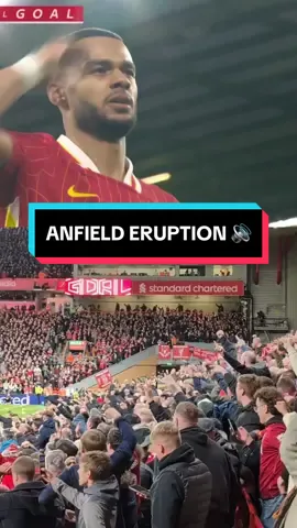 ANFIELD WAS ROCKING FOR LIVERPOOL'S OPENING GOAL. 🔊 #Soccer #PremierLeague #liverpool 