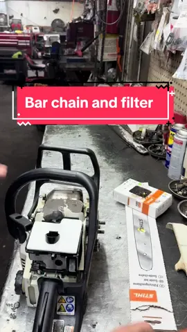 Always love replacing bar and chain with new , makes then cut so good #keepwrenchin #mechanic #shopp #mechaniclife #mechanicsoftiktok #fixed #stihl #bar #chain #service #tuneup #viral #blowitup #fyp #comment #like #followme 
