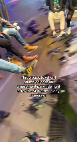 This was such a mess… who let me sneak off!!!! #amusementpark #ride #barcrawl #mess #tbt #stpatricksday #dublin #themepark 