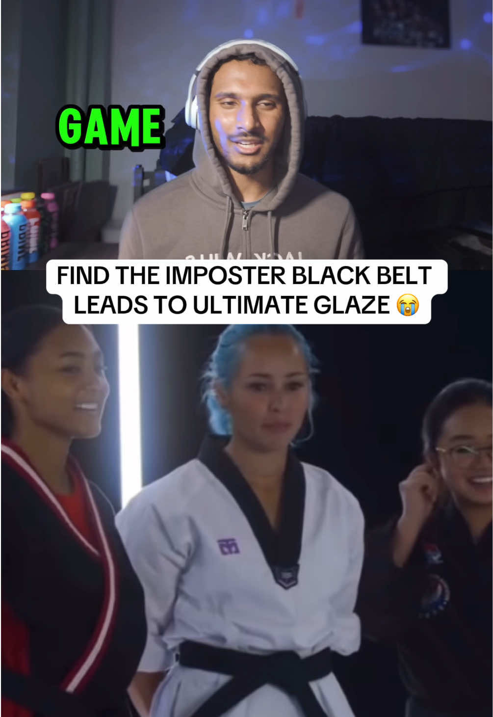 Started doing tricks on it 😭 #blackbelt #imposter #jubilee #jubileereaction #karate #martialarts #glaze #fyp #funny 