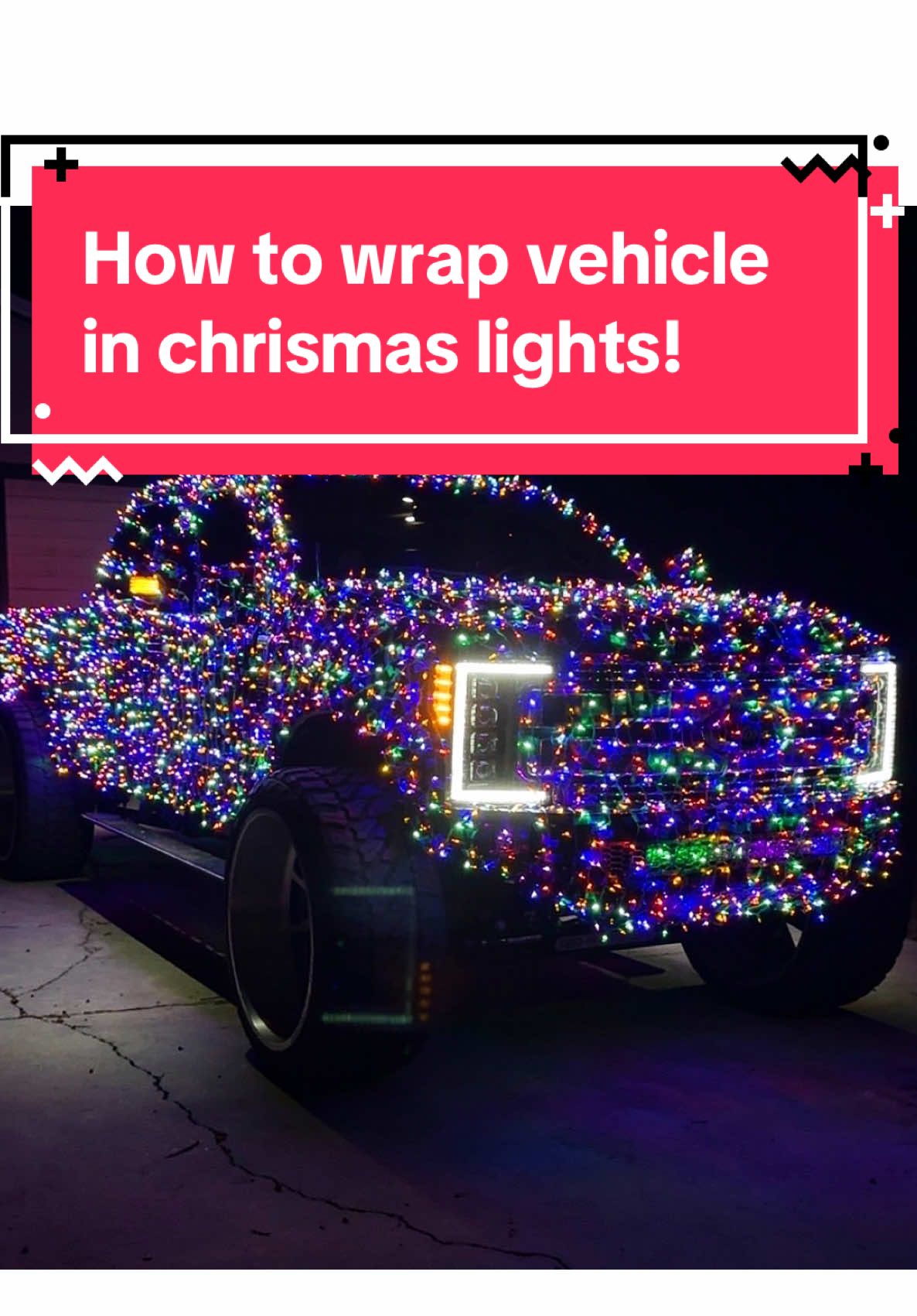 How to put Christmas lights on a truck #fyp #christmaslights #anylevellift #jtxforged #rickyandtheboss 