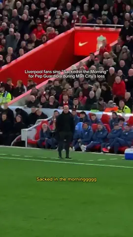 Liverpool fans sing 'sacked in the morning' for Pep Guardiola during Man City's 2-0 loss at Anfield, after his 6th consecutive loss (📍Liverpool FC vs Manchester City, Premier League, Anfield, December 01, 2024) #football  #fyp #liverpoolfc #lfc #arneslot #PremierLeague  #footballtiktok #salah #anfield #pepguardiola #guardiola #mcfc #mancity #manchestercity #liverpool #mosalah 