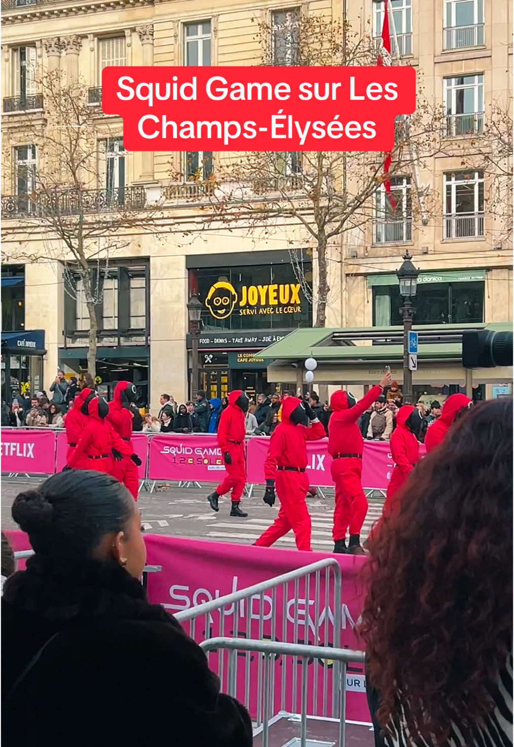 1, 2, 3 Soleil géant sur Les Champs 🏃‍♂️ #netflix #squidgame #champselysees