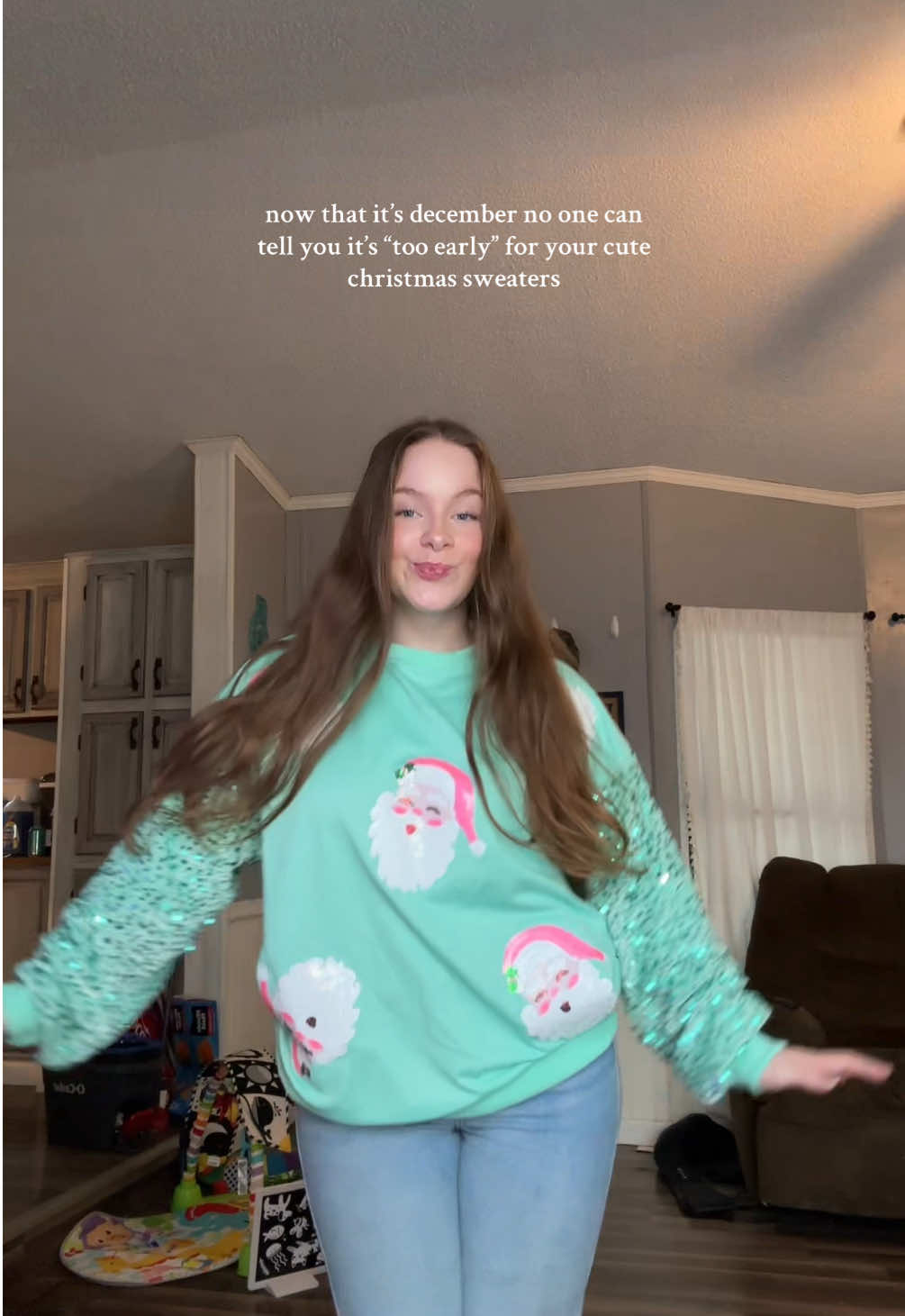 this is seriously the cutest christmas sweater and it comes in other colors/ designs and is less than $20!!! #christmasgift #giftideas #christmas #sequinsweater #sequinshirt #sequinsanta #sweatshirt #christmassweater #preppy #cutechristmassweater #uglychristmasweaters #christmassweatshirt #santasweatshirt #tiktokshopfinds #tiktokshopblackfriday #tiktokshopcybermonday #OOTD #outfit #winterstyle #fallfashion #winterfashion #fallootd #christmaspartyoutfit #spotlightfinds 
