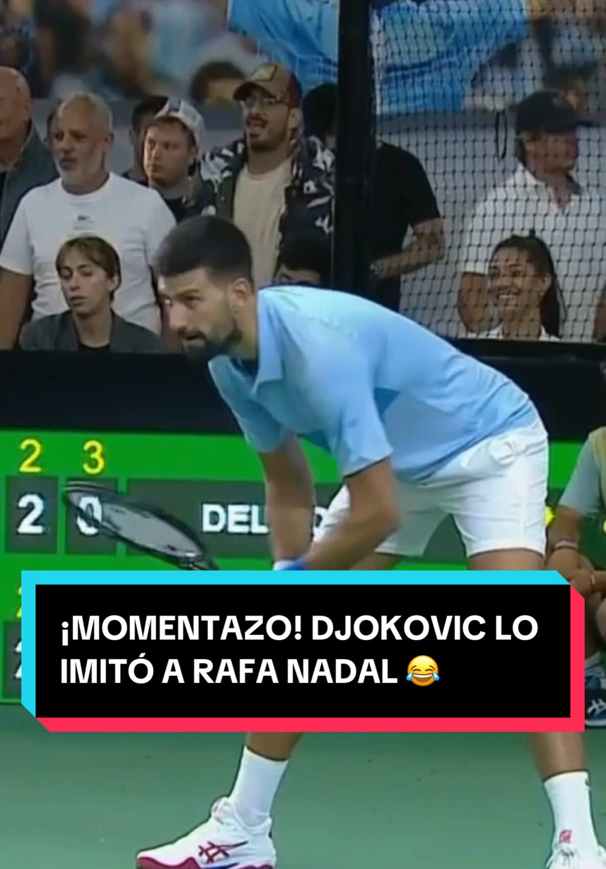 ¡MOMENTAZO EN PARQUE ROCA! 😂 Nole #Djokovic imitó a Rafa #Nadal 🎾 ▶️ Mirá #ElUltimoDesafio en #DisneyPlus #TikTokDeportes #Tenis #DelPotro