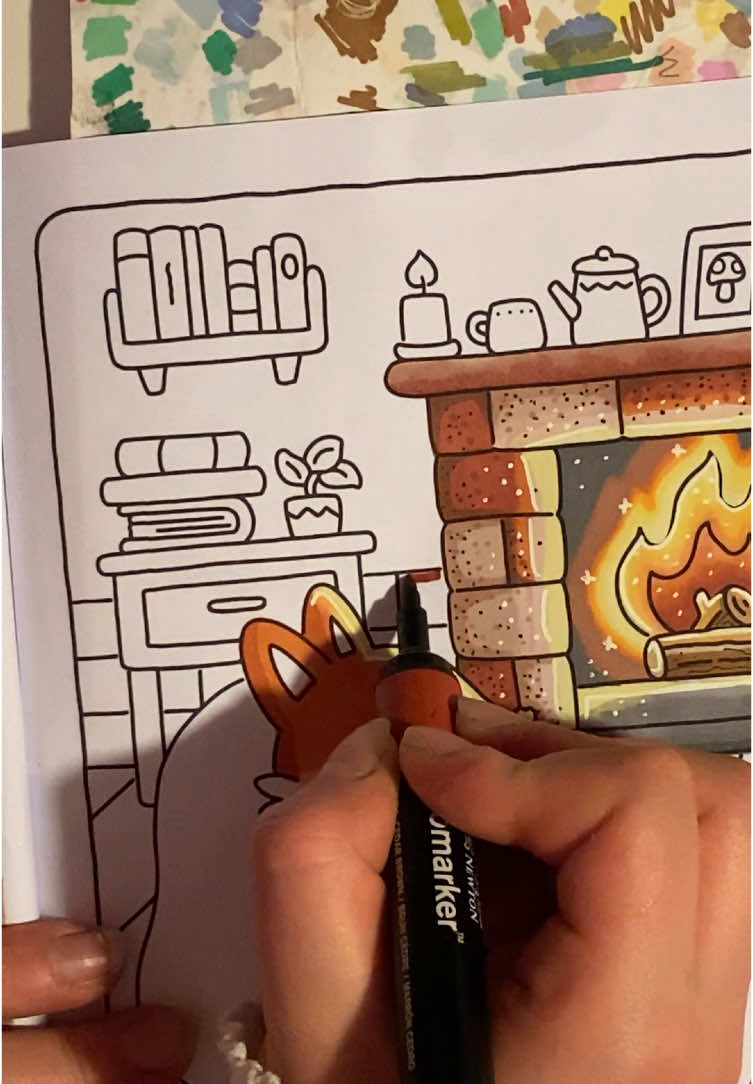 Color a new fuzzy hygge cosy page with me ✨#colouring #promarkers #colouringbook #coloring #fyp #foru #foruyou #arttok #fuzzyhygge #bobbiegoodscoloringbook #coloringbook #fuzzyhygge #cosy #cosyvibes 