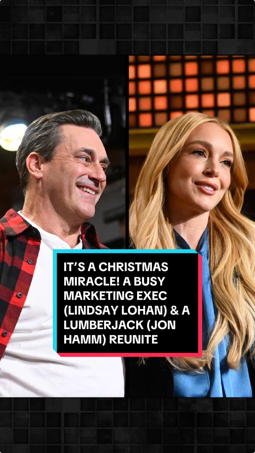 It’s a Christmas miracle! A busy marketing executive (@lindsaylohan) and a lumberjack (Jon Hamm) reunite at The Tonight Show 🤣 #FallonTonight #TonightShow #LindsayLohan #JonHamm #Holiday #JimmyFallon 