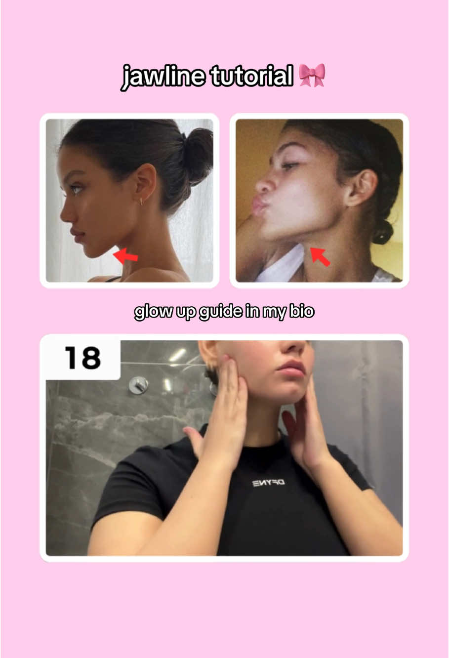 jawline tutorial 🎀 #exercise #GlowUp #viral #foryoupagе #workout #tutorial #girltips #fürdich #fy #fyp #furdich #foryou #jawline #jawlinecheck #jawlinechallenge #fatloss #facefat #facefatloss 