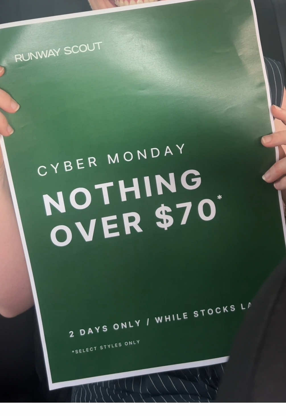 Cyber Monday is here! Nothing over $70 (select styles only) #runwayscout  #blackfriday #blackfridaysale #BFCM #cybermonday #warehousesale #cybermondaydeals 