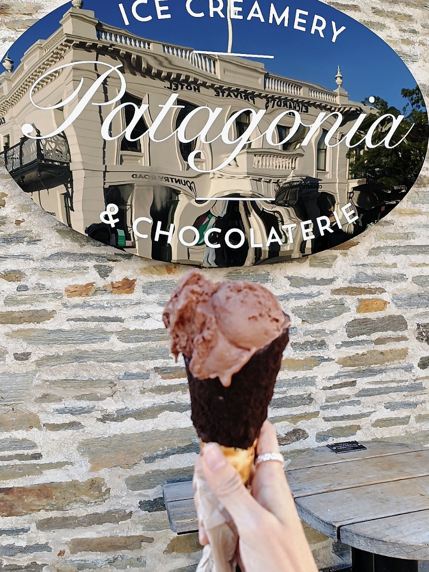 Patagonia Chocolates at Queenstown NZ! If you have a sweet tooth like me, you definitely don't want to miss out on this place !  They are really popular with their ice cream and chocolate!  Long queue ~ They have many selections for their ice cream and you can choose the flavour for the chocolate tap ! The dark chocolate flavour is so thick and rich, so so good ! I miss it already! 😍 . . #chocolate #icecream #darkchocolate #traveltiktok #newzealand #queenstownnz #discoverNZ #explore #sweettooth #southislandnz 