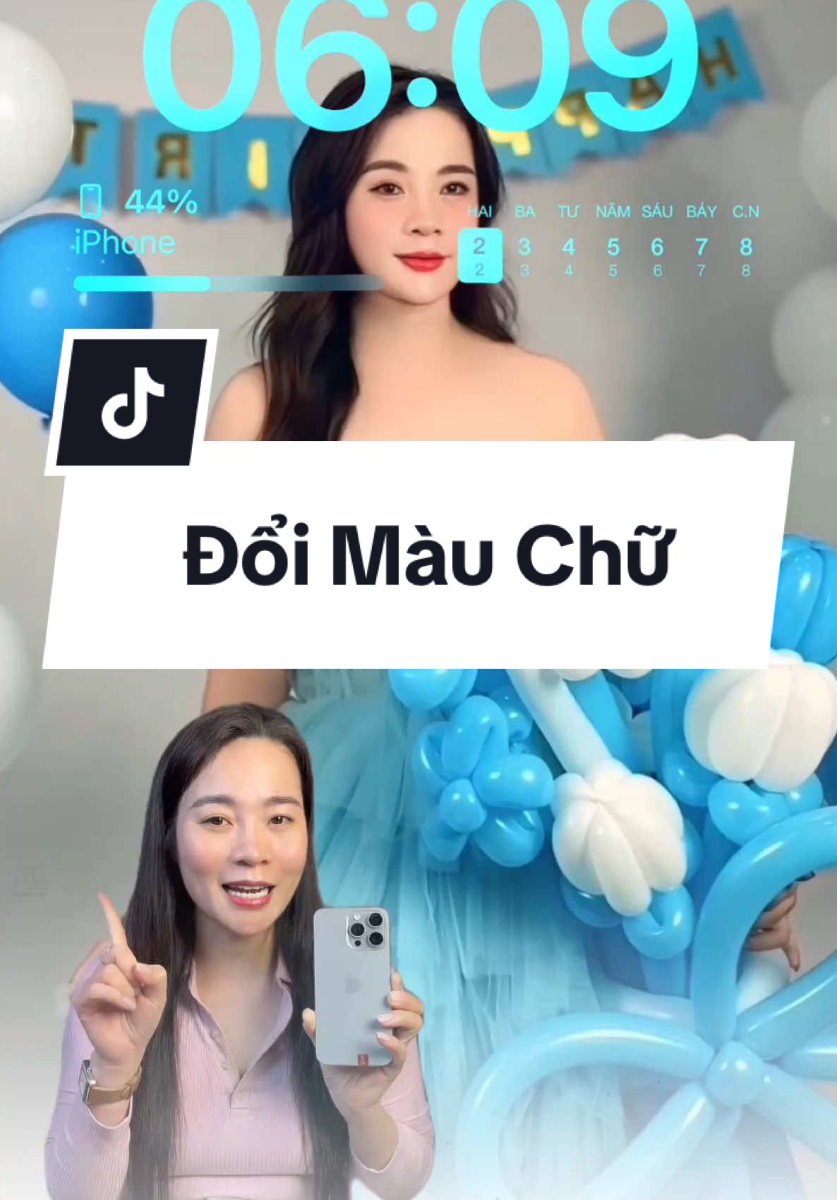 cách đổi màu chữ trên nền màn hình khoá#iphone #xuhuong #thanhcongnghe #LearnOnTikTok #duongcuclinh88 