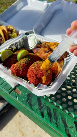 I recently got a chance to try @VILLAS_KITCHEN bombs and birria egg rolls and omg!! So fire! The bombs come with a syringe filled with a cheese sauce that you inject them with. They are filled with rice and birria meat and they come with a side on consome. And the egg rolls were just as good! She also makes some of the most delicious crispy tacos. You can place an order or she can even cater your next event. This food is a must try! 🔥🔥