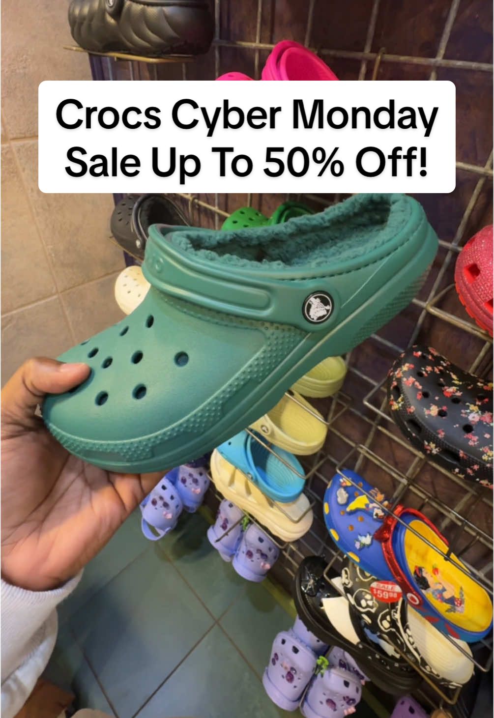 Crocs are on sale rn! DO NOT GET THEM IN STORE! #crocs #TikTokShop #tiktokshopblackfriday #tiktokshopcybermonday #fuzzycrocs #cybermondaysale #maryjanes #comfyshoes 