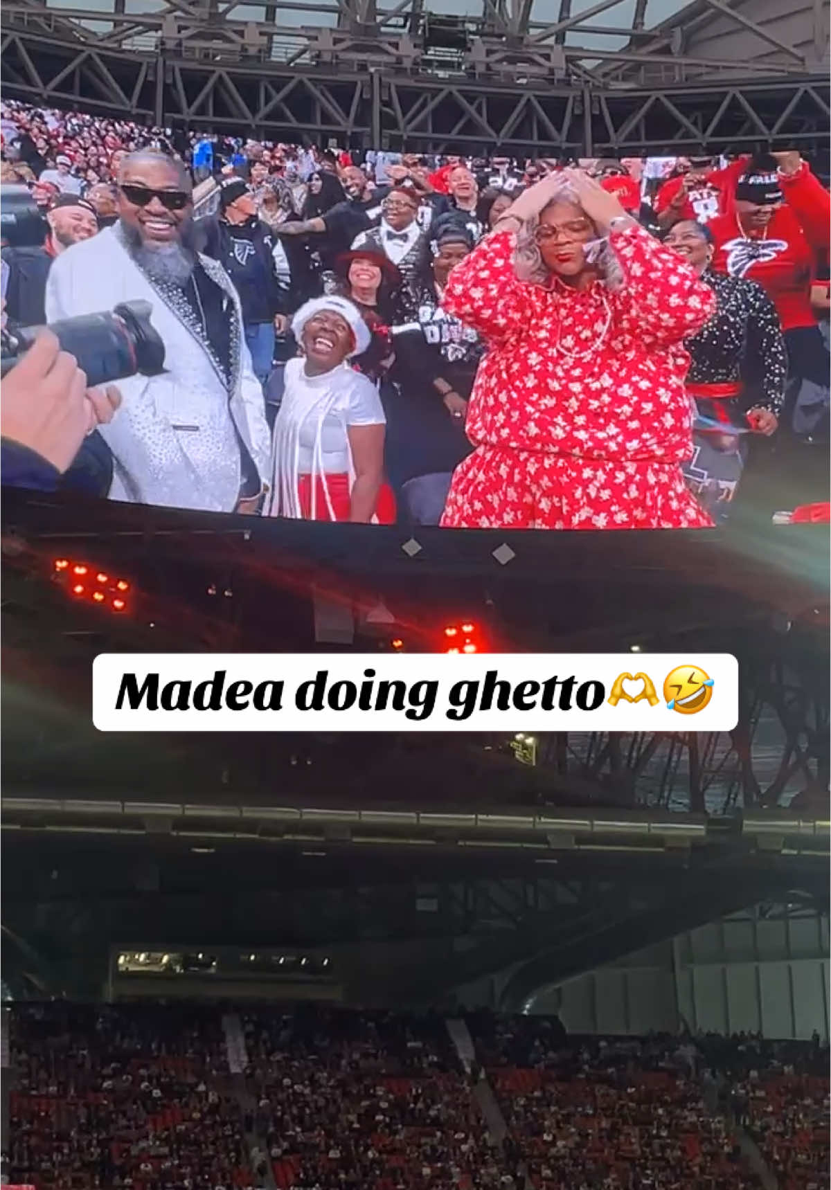 Someone come get you auntie🤣 @Tyler Perry Studios #madea #tylerperry ##ghetto##trending##falconsgame##footballtiktok##football##sports##funny##comedyvideo @Howard Griffin 