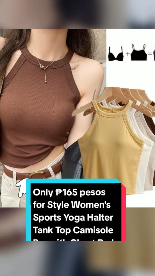 Only ₱165 pesos for Style Women's Sports Yoga Halter Tank Top Camisole Bra with Chest Pad Vest Sleeveless Tube Top Don't miss out! Tap the link below! #tanktop #camisolebratop #TikTokShop #tiktokaffiliate #tiktokph #TikTokFashion #tiktokfinds #LearnOnTikTok 