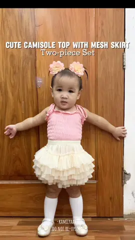 Super cutie naman ng terno na 'to 😍 Bagay na bagay sa baby ko 💯❤️ #terno #ternoforkid #camisoletop #meshskirt #cutebaby #babygirl #outfit #fyp #baby 