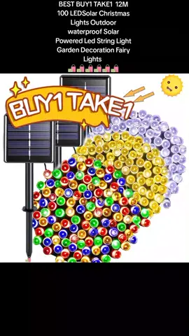 BEST BUY1 TAKE1  12M 100 LEDSolar Christmas Lights Outdoor waterproof Solar Powered Led String Light Garden Decoration Fairy Lights #best #buy1take1 #12m #100 #ledsolar #christmaslights #Outdoors #waterproof #solar #powered #stringlights #garden #decoration #fairylights #affiliatemarketing #tiktokshop #tiktokaffiliate #tiktokfinds #coaffiliate #smallaffiliate #fypviralシ #foryoupageofficiall #fypageシ #tiktok #trendingvideo #mustbuy #clicktheyellowbasket #engagementisthekey #followers #shopnow 