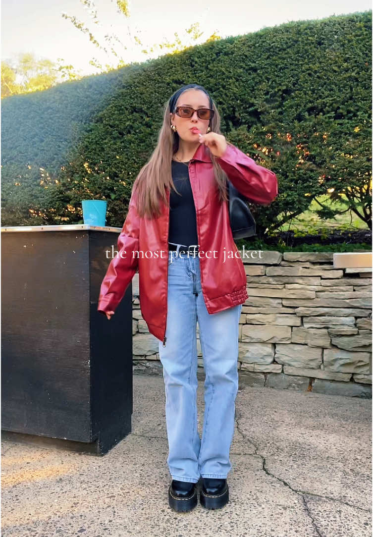 Obsessed with this. And its on sale right now! #tiktokshopcybermonday #tiktoksale #TikTokFashion #fashiontiktok #affordablefashion #tiktokshopfinds #outfitinspo #affordablestyle #fauxleather #jacketseason #winterfashion #winterfit #ootdinspo #goingoutoutfit 
