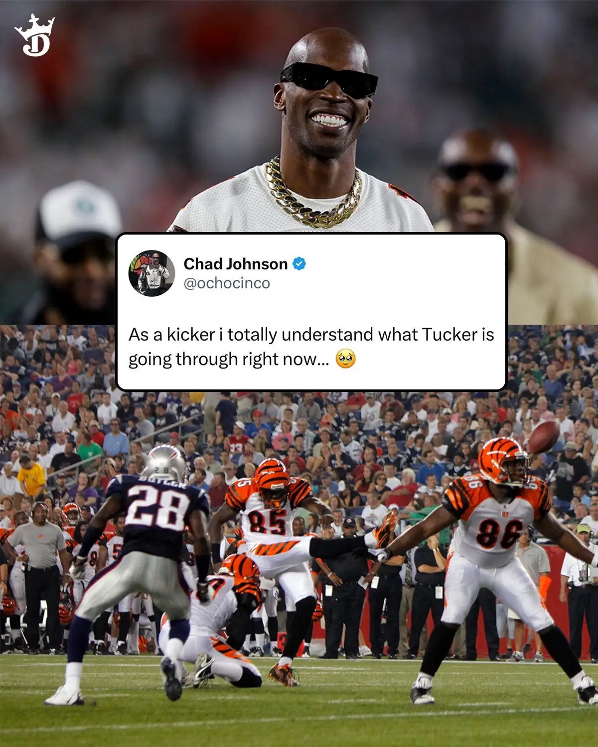 There is nothing #Ochocinco can’t do 🙌 #cincinnati #bengals #fieldgoal #kicker #nfl #football @Nightcap 