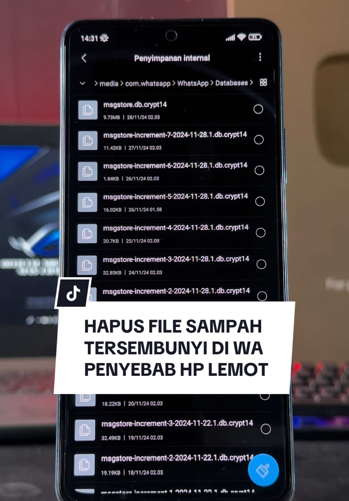 Cara Menghapus File Sampah Tersembunyi Di Whatsapp👌 #whatsapp #trikwhatsapp #tutorial