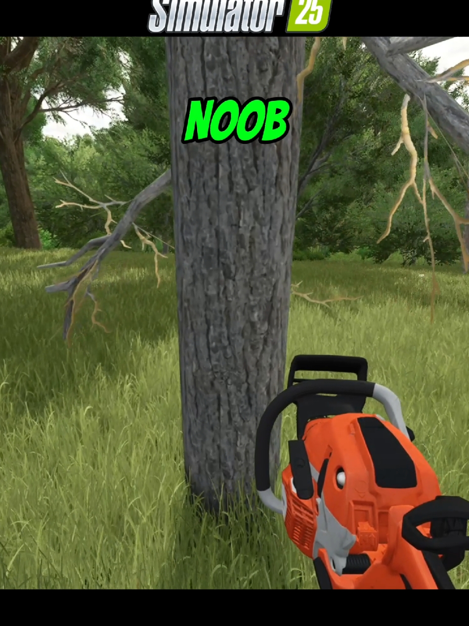 NOOB VS PRO Cutting trees in FS25  #FS25 #noob #pro #viral_video 