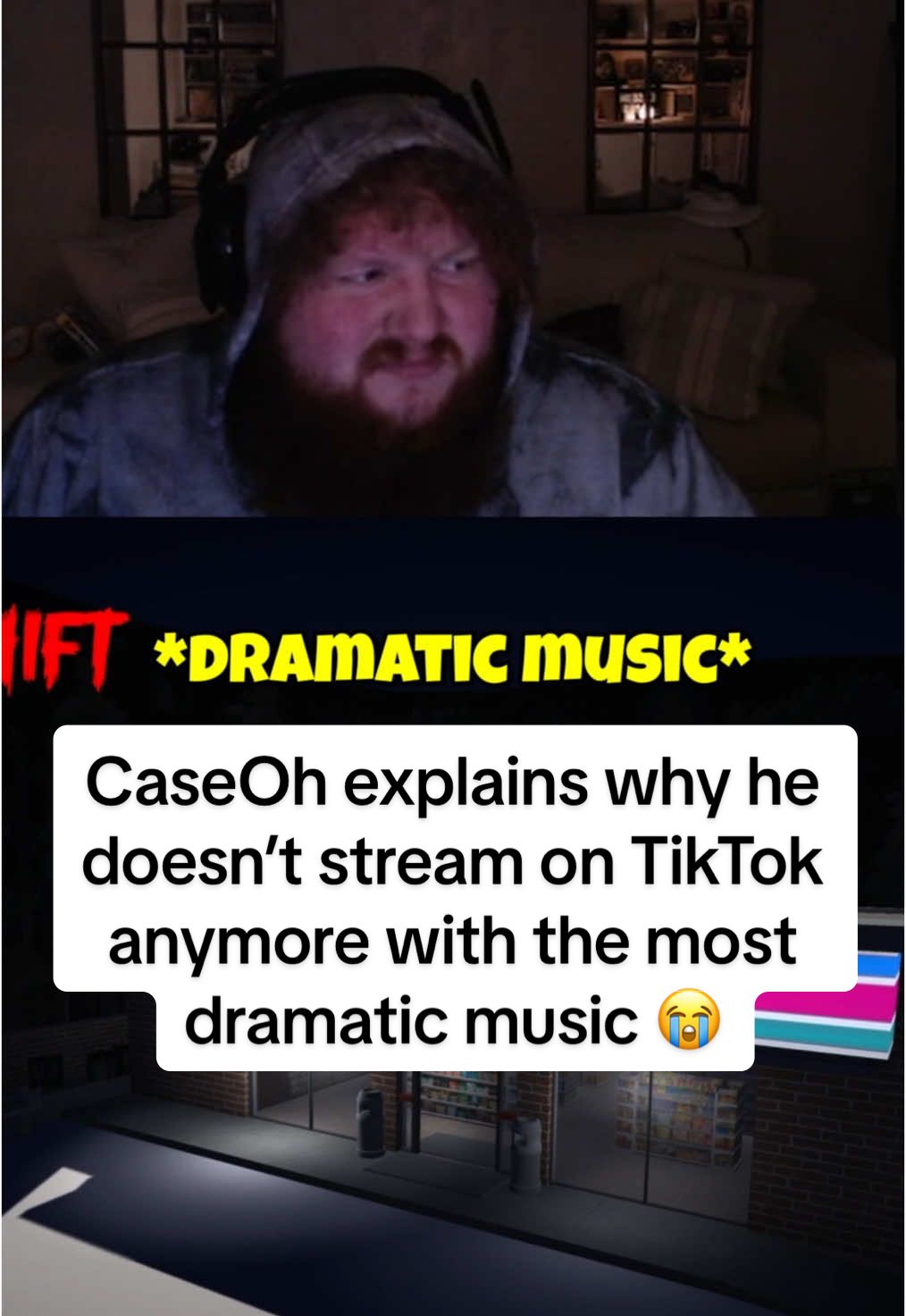 CaseOh explains why he doesn’t stream on TikTok anymore with the most dramatic music in the background 😭 #caseoh #tiktoklive #caseohgames #caseohclips #caseohfunnymoments #caseohgamestwitch #clips 