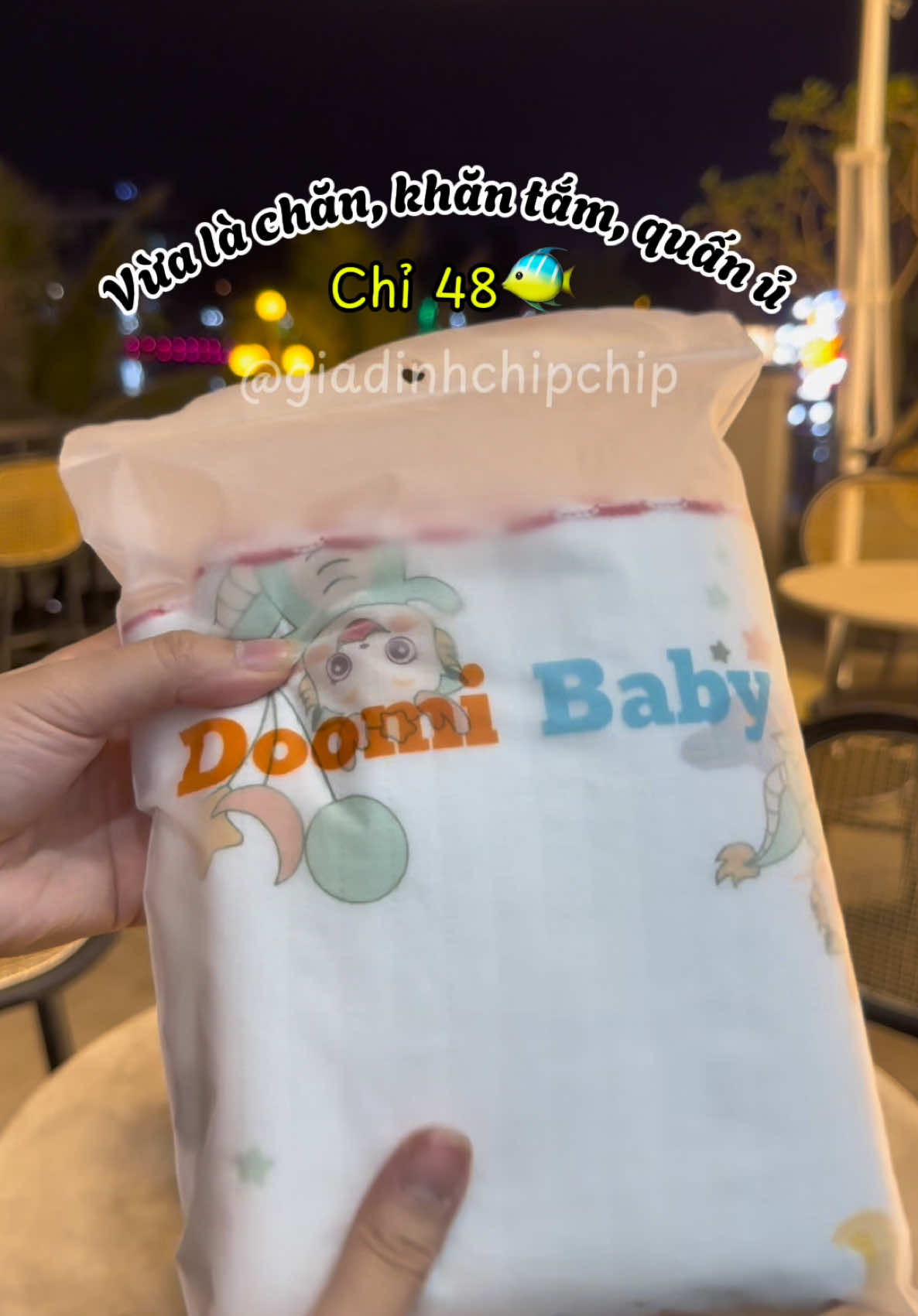 Chăn 48 🐠 cho bé xinh lắm lại còn mềm nữa. Vừa là chăn, khăn tắm, quấn ủ #giadinhchipchip #TikTokShop #muataitiktok #doomibaby #khantamcotton #khantamchobe 