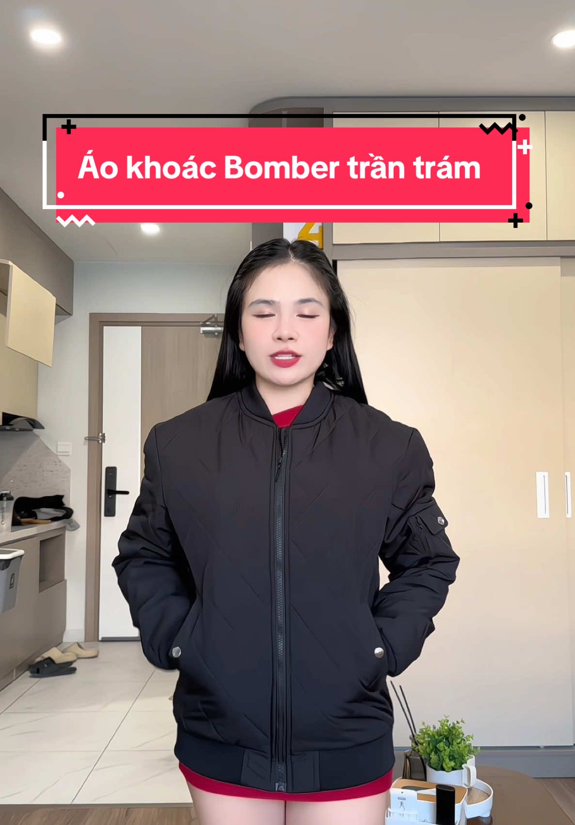 Áo khoác Bomber trần trám