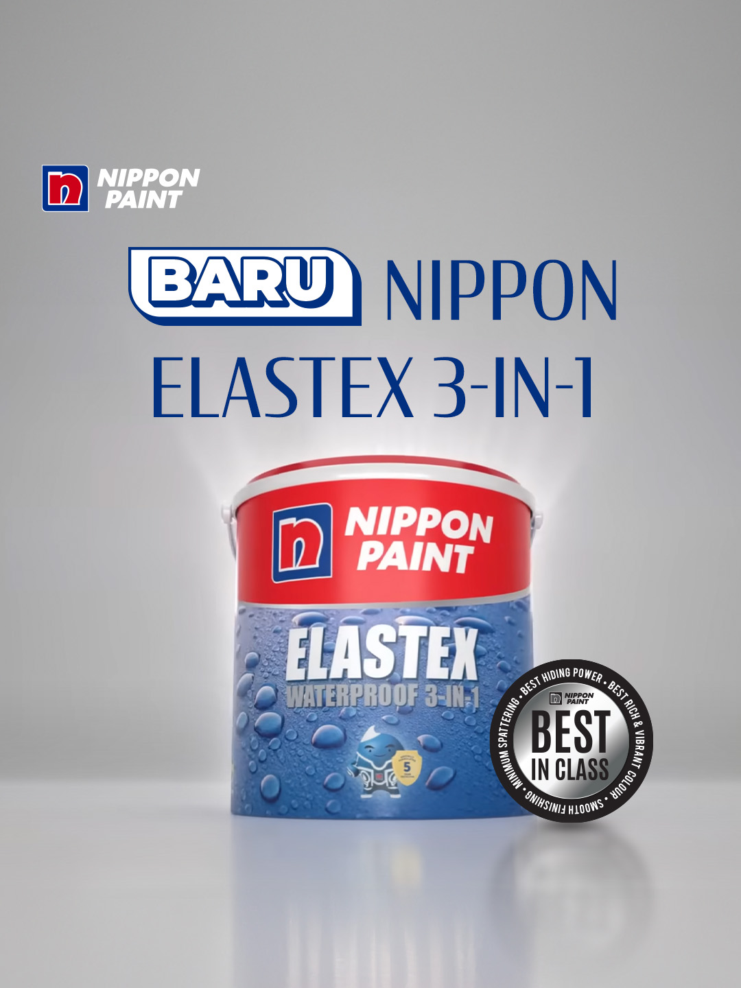 Nippon Elastex 3-IN-1 kini hadir dengan formulasi Best In Class✨ Punya perlindungan hingga lebih dari 8 tahun untuk rumah bebas dari bocor, rembes, maupun netes☔ Rembes, netes, pasti beres pakai Nippon Elastex!👌 #NipponPaint #NPBestInClass #KualitasTanpaKompromi #NipponElastex #CobaElastex