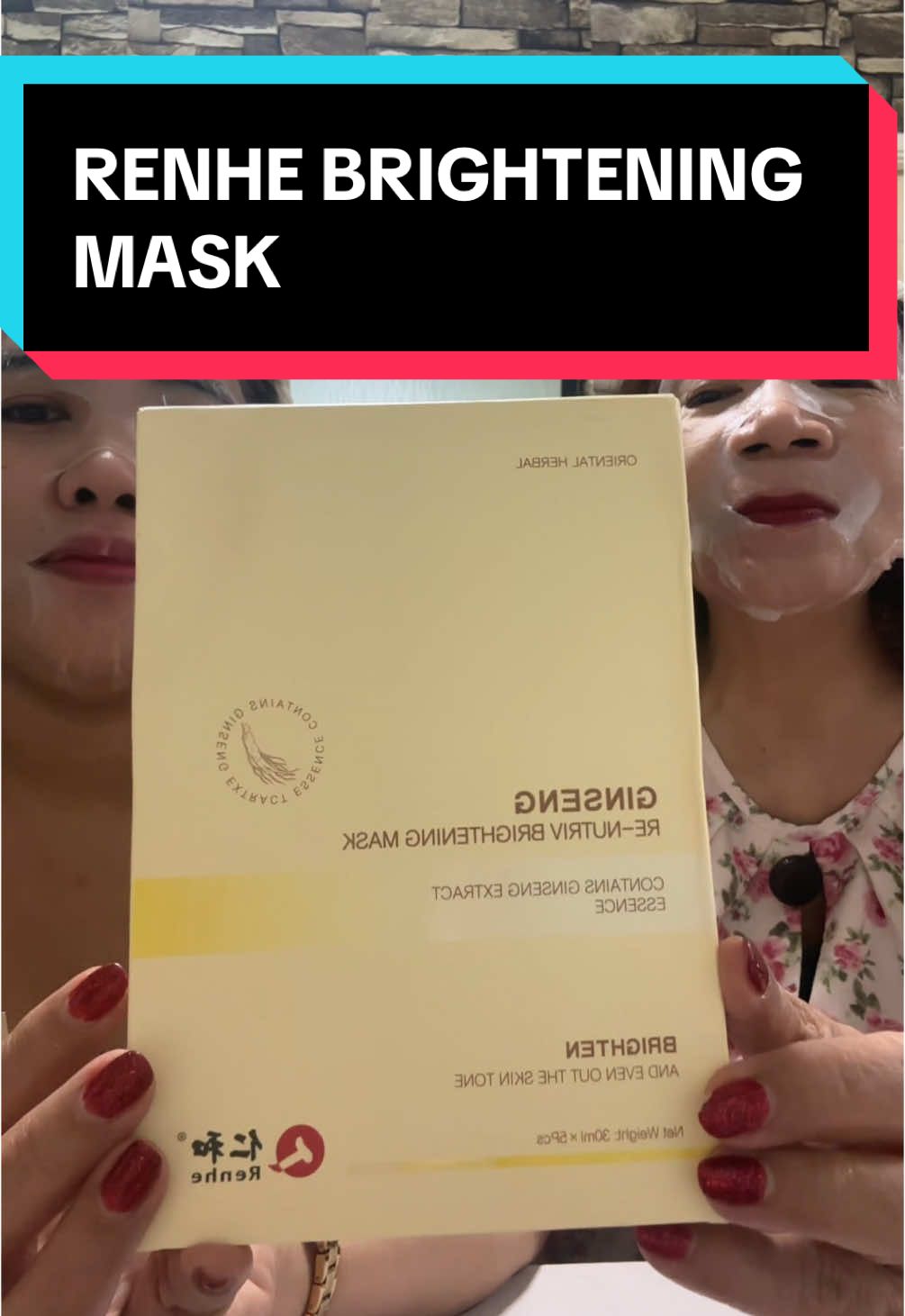 Renhe renutriv brightening mask #facialmask #brightheningmask #tiktokshopontrend @Renhe Official Shop 