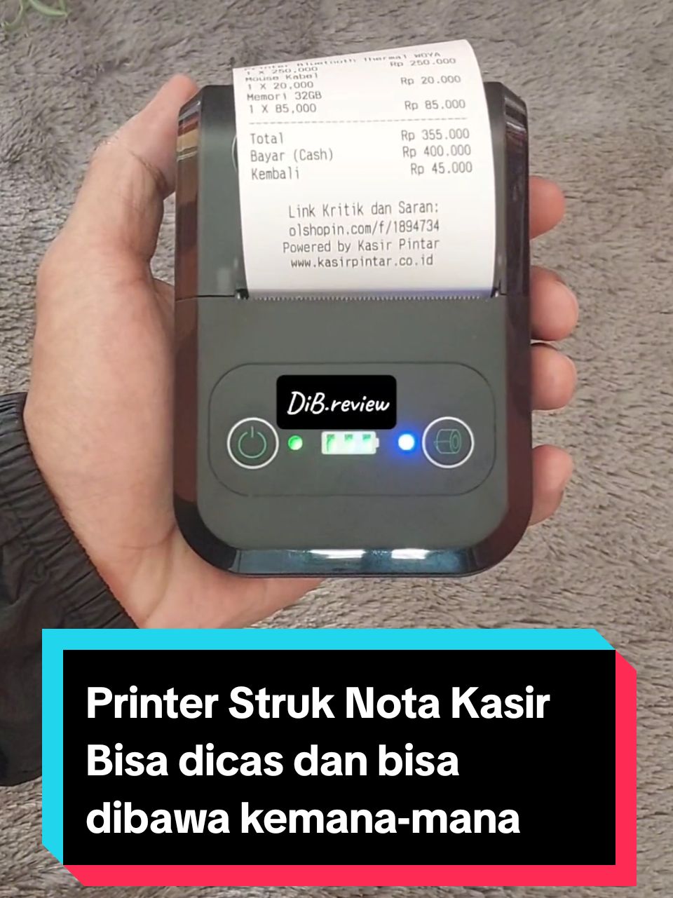 Printer struk nota kasir yang bisa dibawa kemana saja (paket sudah termasuk cas dan baterai) #printerkasir #printernota #printercas #printerportable #printerportabel #printerbluetooth #printerthermal #printerbisadibawakemanasaja #printerkasirpintar #racuntiktokshop #tiktokshopindonesia #spillracuntiktokshop #racuntiktok #spillracuntiktok #printer #printertermal