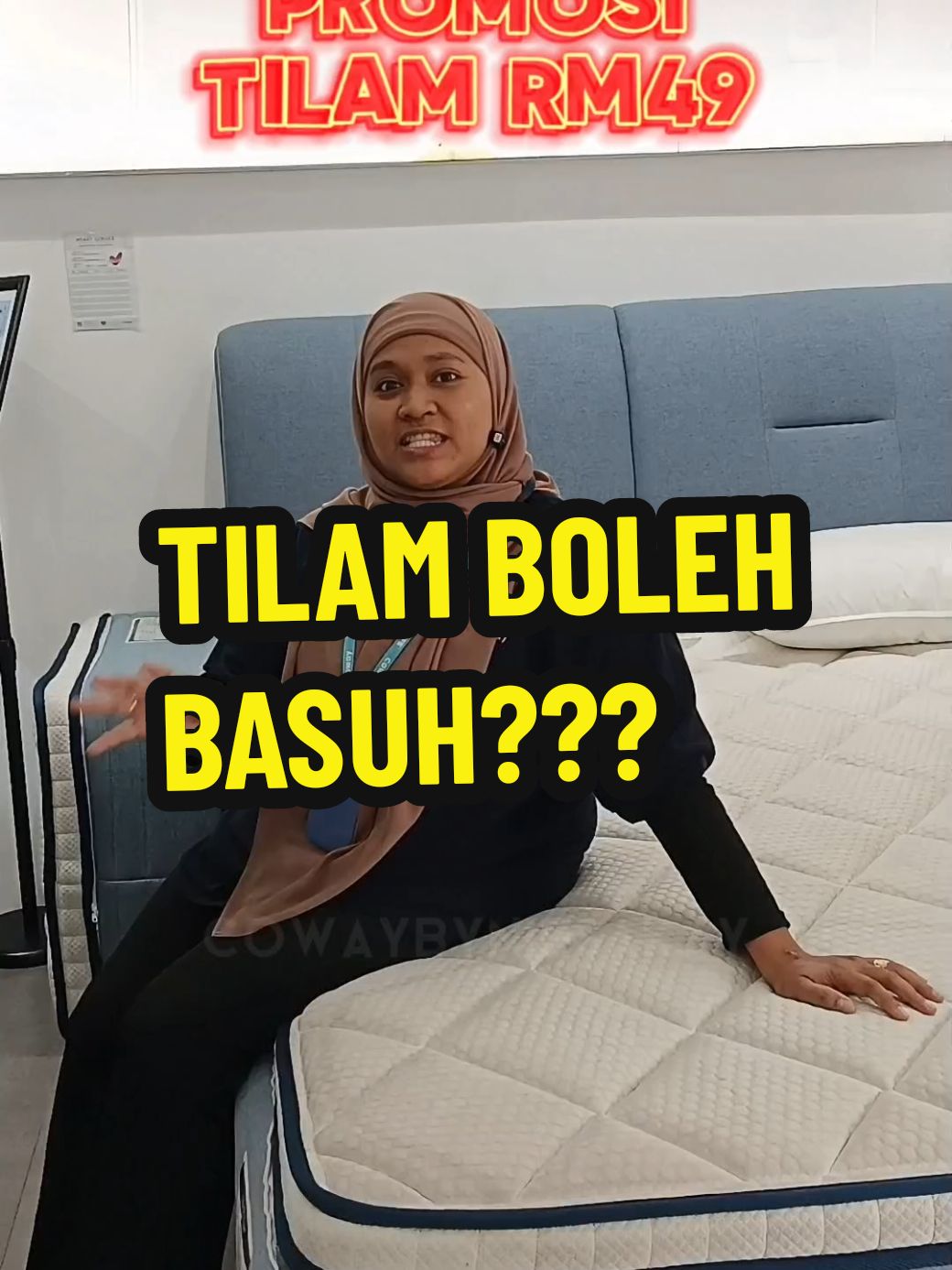 TILAM BOLEH BASUH? YEKE NI?  Haa jom layan bideo sampai habis! 😬 #tilam #tilammurah #tilamcoway #tilamviral #cowaymalaysia #tilamrm49 