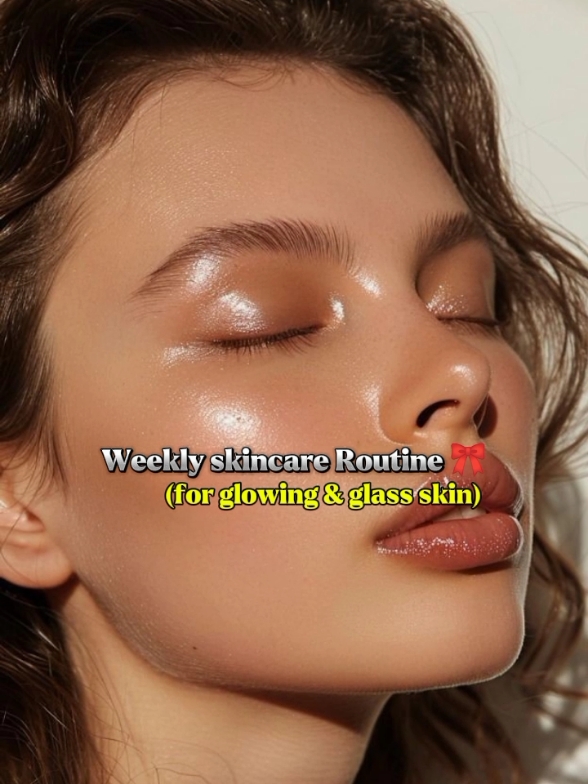 Weekly skincare Routine 🎀✨(for glowing &glass skin) #facemask #skincare #viraltiktok #fypシ゚viral #foryou #fyp #aesthetic #music 