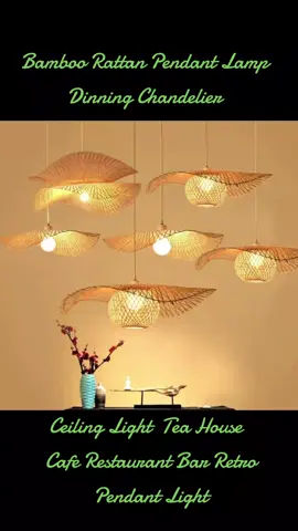 Bamboo Rattan Pendant Lamp Dinning Chandelier Ceiling Light Tea House Cafe Restaurant Bar Retro Pendant Light under ₱1,269.00 Hurry - Ends tomorrow!