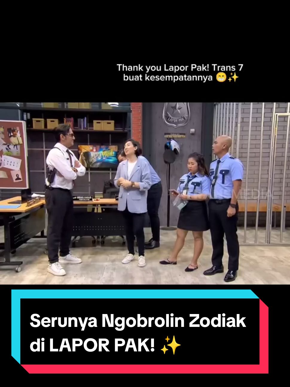 Thank you @laporpaksiap buat kesempatannya! ✨ Sekilas cuplikan asiknya ngobrolin zodiak  bersama cast Lapor Pak! 😆 Episode ini sudah tayang di 22 November lalu guyss, silakan yg mau cek bisa ke Youtube yahh 😁 Video credit: Trans Media #zodiak #zodiakindonesia #funny #ngakak #zodiacmemes #sliceoflife #laporpak #tv 