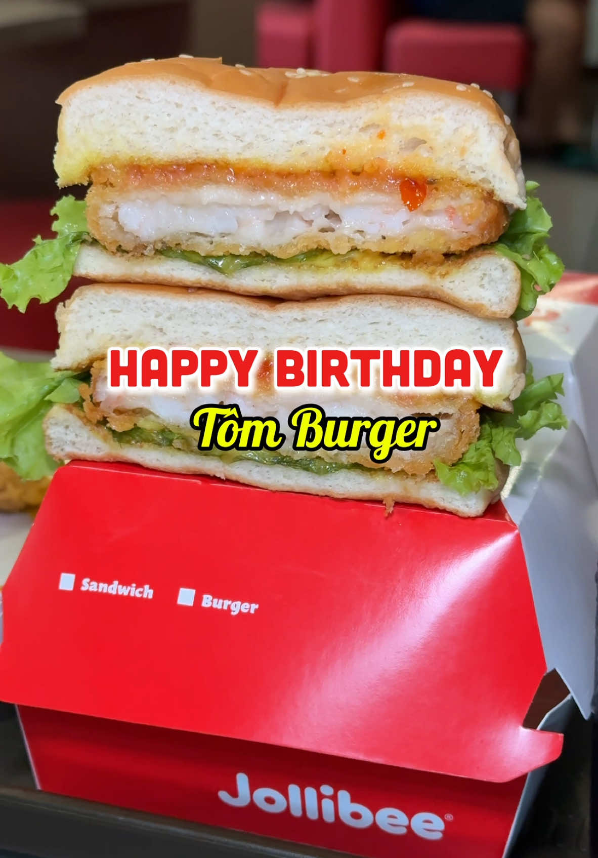 Happy Birthday Tôm Burger #vtmgr #diachianuong #tomburger #jollibee 