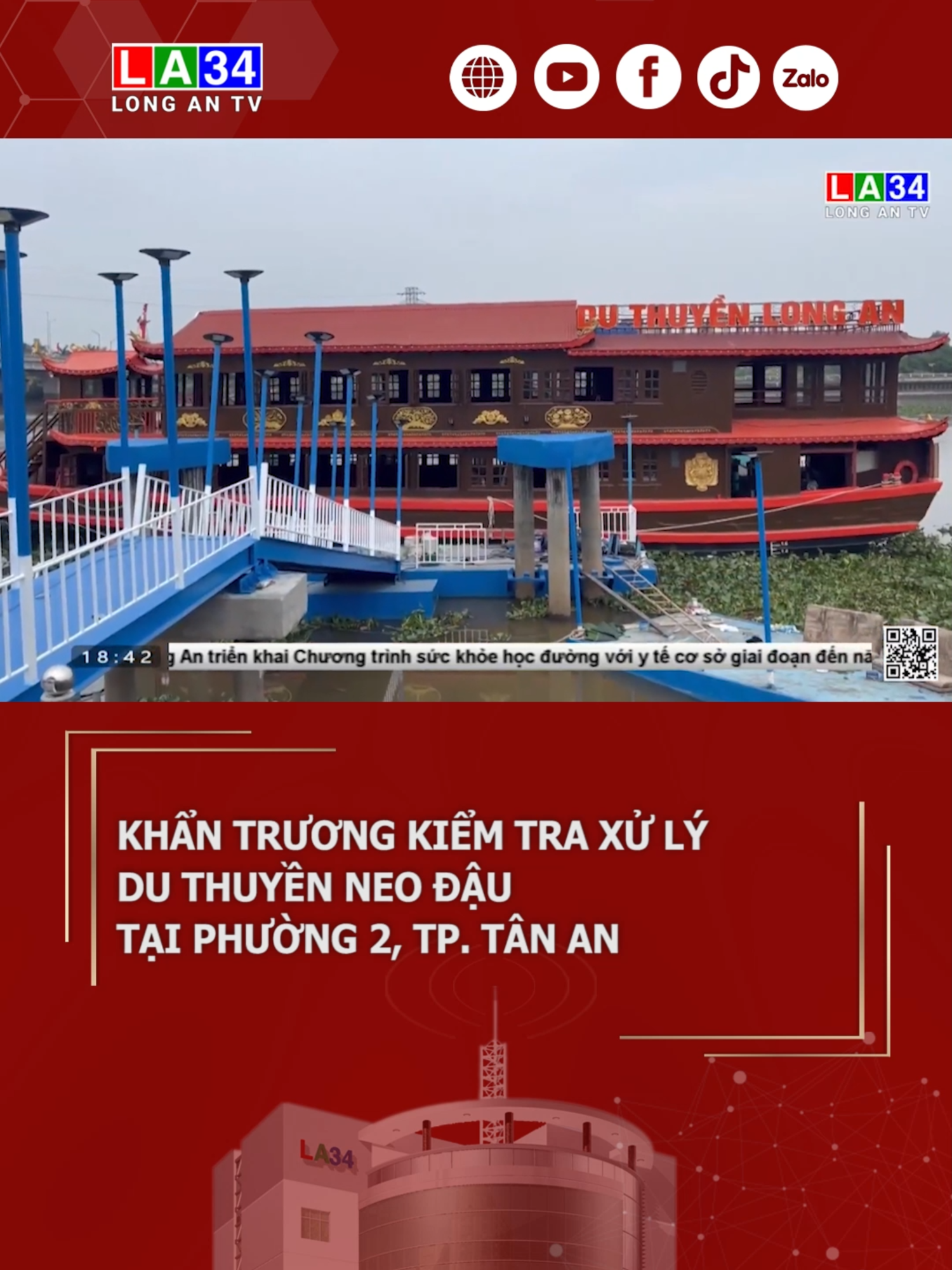 Khẩn trương kiểm tra, xử lý du thuyền neo đậu tại phường 2, Tp.Tân An #62longan #duthuyen #longantv #new #tiktoknews #mcv #socialnews #tintuc #longan