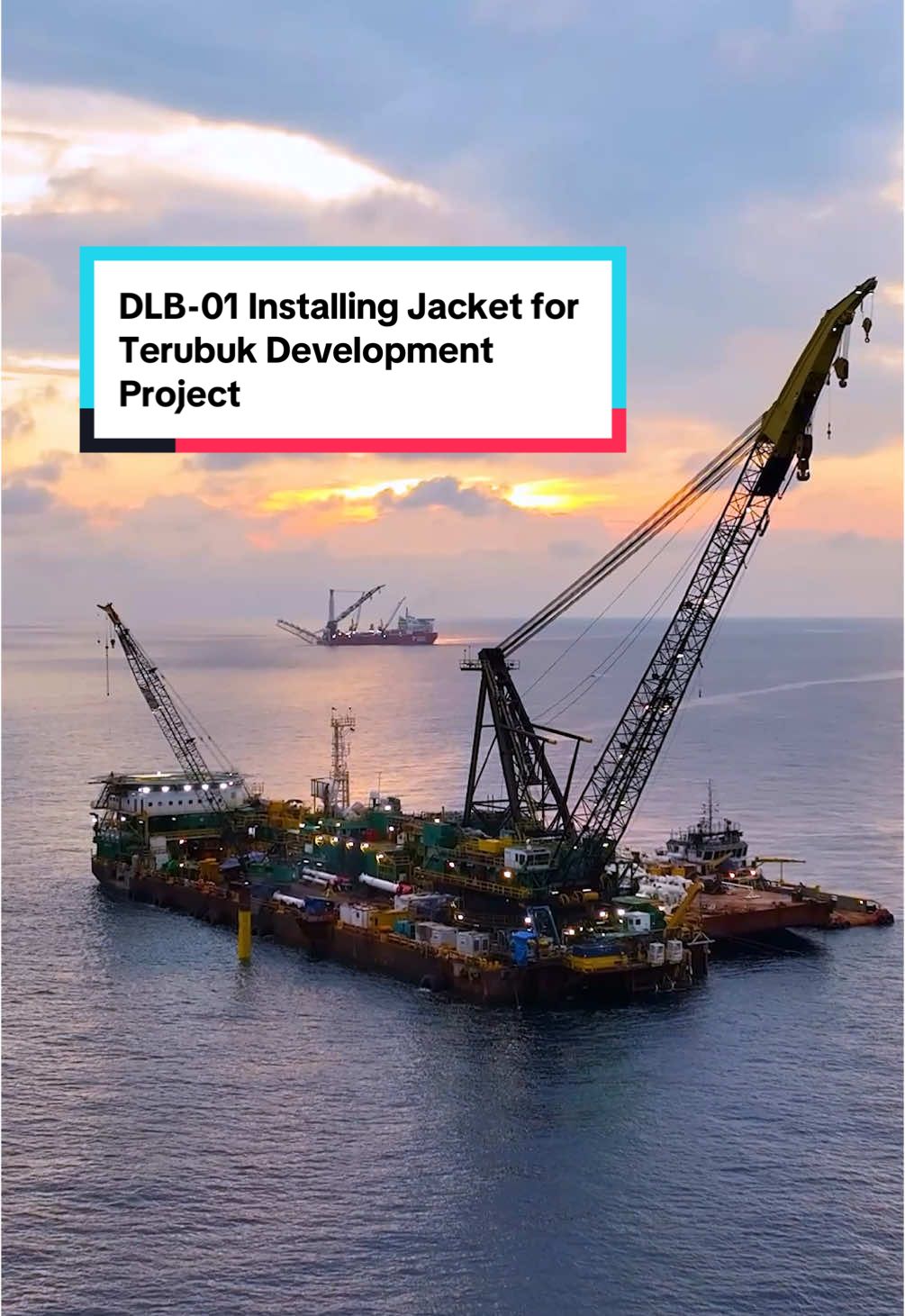 From subsea to surface, we always push our limits! Timas DLB 01 is currently installing a jacket for the Terubuk Project. Together, we are shaping the energy of the future! 💪🌊 --- Dari bawah laut hingga ke permukaan, kami selalu melampaui batas! Timas DLB 01 saat ini sedang memasang jacket untuk Proyek Terubuk. Bersama, kita membentuk energi untuk masa depan! 💪🌊 #R35hapingLimits #TimasSuplindo #SubseatoSurface #LifeatTimas #OilandGas #Onshore #Offshore #EPCI #EPCICCompany