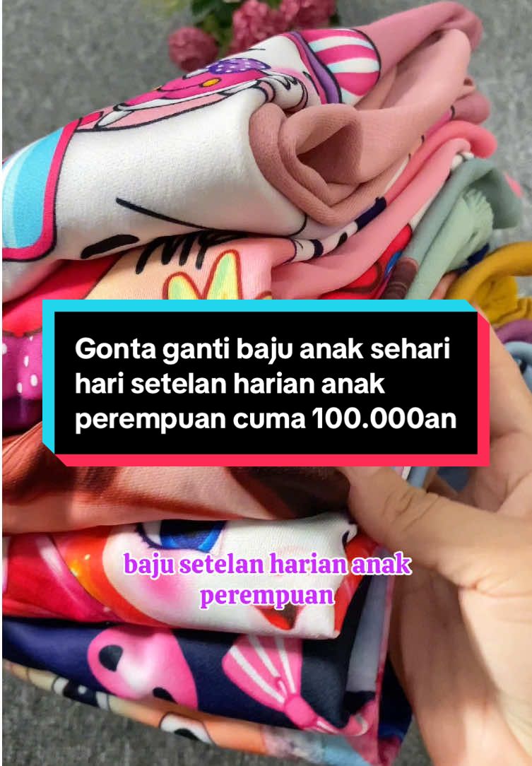 100.000an dapat 6 setelan harian anak perempuan dikirim beda warna beda motif full printing #megaguncang1212 #setelananakperempuan #bajuanakperempuan #bajuanakmurah #bajuanak 