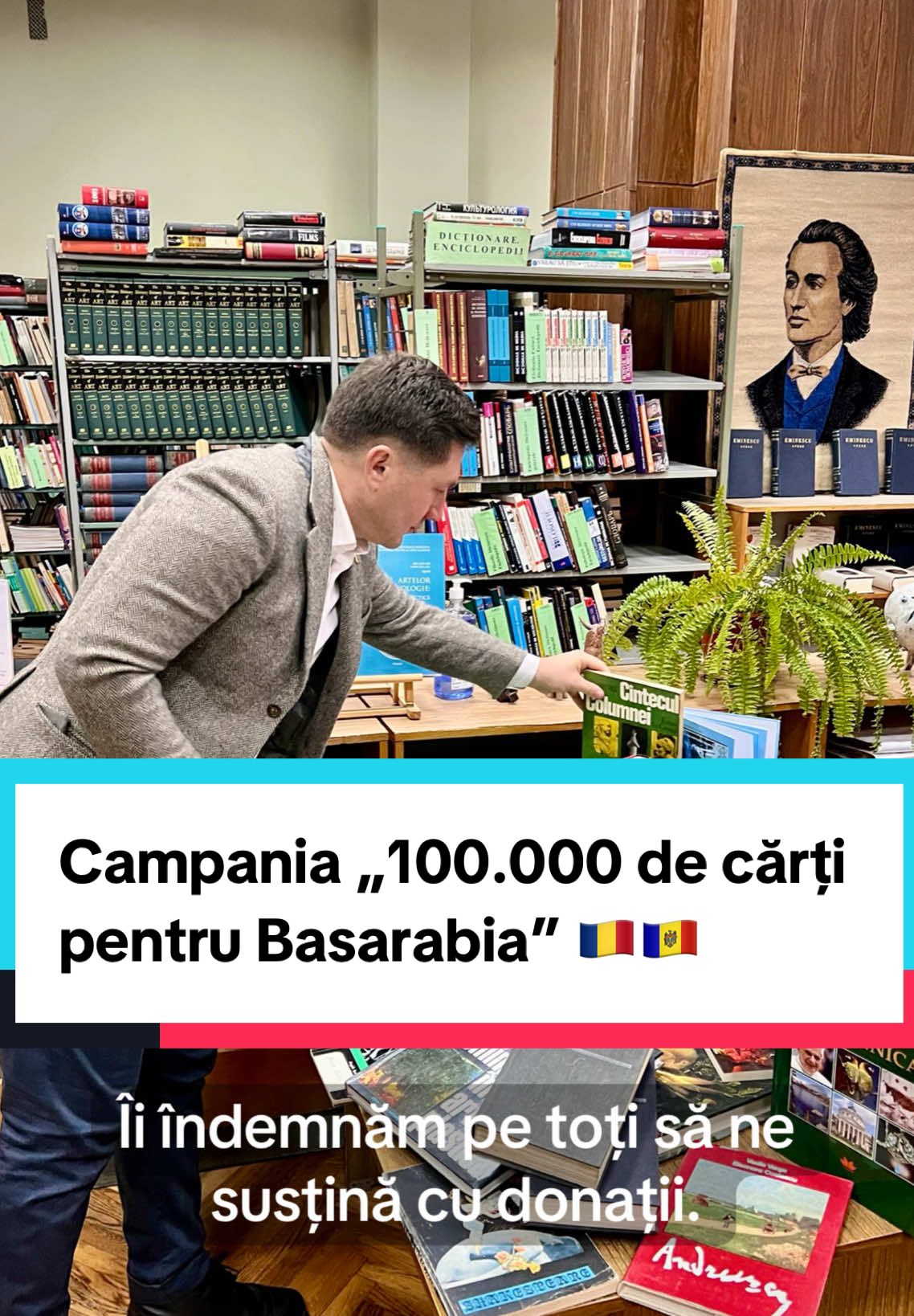 Campania „100.000 de cărți pentru #Basarabia” la Academia de Muzică, Teatru și Arte Plastice.  #AMTAP #ConstantinCodreanu #OlegChicu #Carte #Donație #România #Fy #Fyp #RepublicaMoldova #Unire